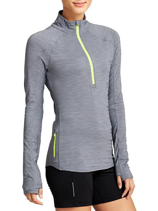 Athleta Womens Running Wild Half Zip Size L - Cobblestone Grey