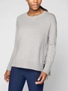 Athleta Womens Merino Nopa Sweater Light Grey Heather Size Xl