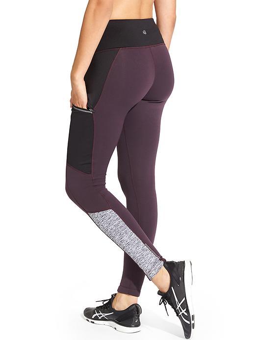Athleta Womens Colorblock Powerlift Tight 2.0 Size M Tall - Wild Raisin