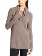 Athleta Womens Cashmere Cascade Sweater Size L - Foxtail Taupe Marl
