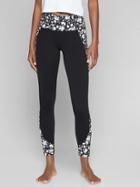 Athleta Womens Paint Salutation 7/8 Tight Black/ White Size Xl
