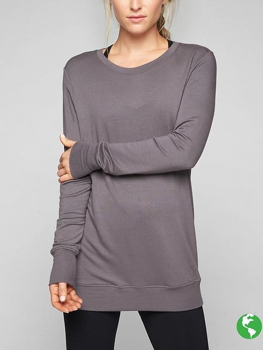 Athleta Womens Coaster Go-to Sweatshirt Size M Petite - Silver Bells