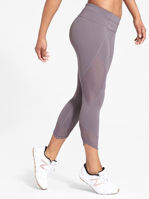 Athleta Womens Aura Sonar Capri Size M Tall - Silver Bells