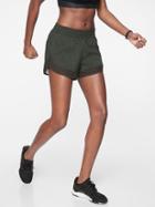 Athleta Womens Mesh Racer Run Short 4&#34 Black Olive Size Xl