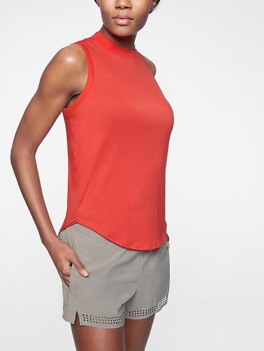 Athleta Womens Cloudlight Rib Trim Tank Saffron Red Size L