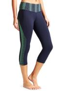 Athleta Womens Galactic Revelation Capri Size L - Navy/ Lilypad Green