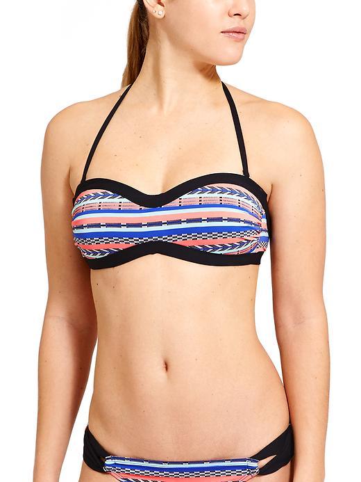 Athleta Womens Pipeline Molded Bandeau Bikini Size L - Sunset Glow