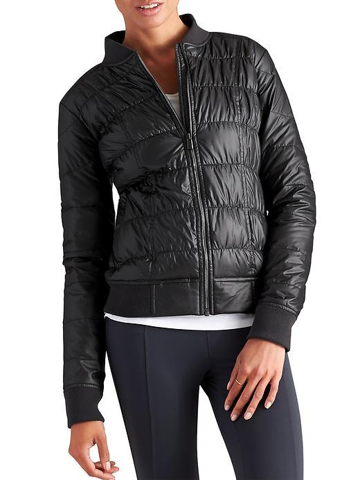 Athleta Womens Down Bomber Jacket Size Xl - Black