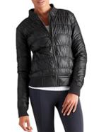 Athleta Womens Down Bomber Jacket Size Xl - Black