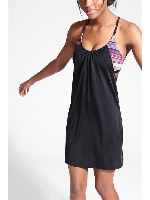 Athleta Womens Blousy Tankini Dress Black Multi Size 32b/c
