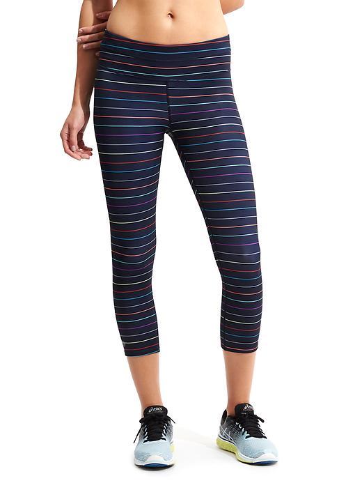 Athleta Womens Multi Stripe Sonar Capri Navy Size M