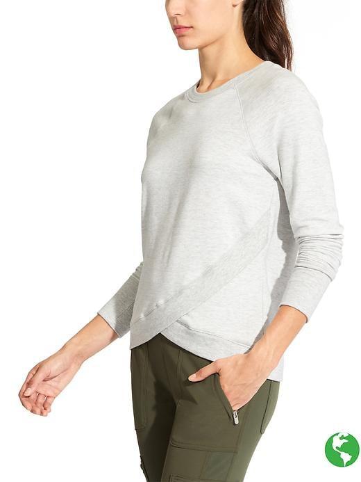 Athleta Womens Criss Cross Sweatshirt Size M Tall - Light Heather Grey