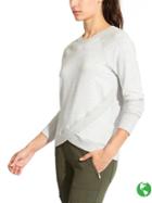 Athleta Womens Criss Cross Sweatshirt Size M Tall - Light Heather Grey