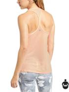 Athleta Womens High Neck Shadow Stripe Chi Tank Size S Tall - Energetic Peach