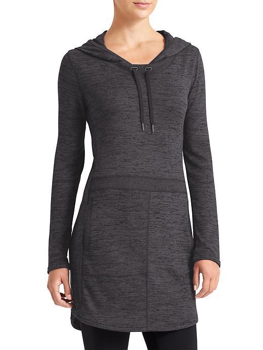 Athleta Womens Techie Sweat Popover Dress Size L - Flint Grey Heather