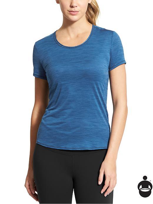 Athleta Womens Shadow Stripe Chi Tee Size S Tall - Blue Void