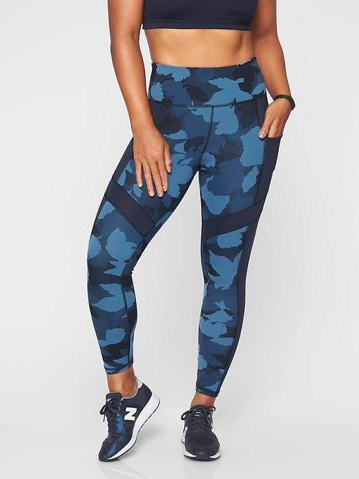 Athleta Womens All In Camo 7/8 Tight Navy Size Xxs