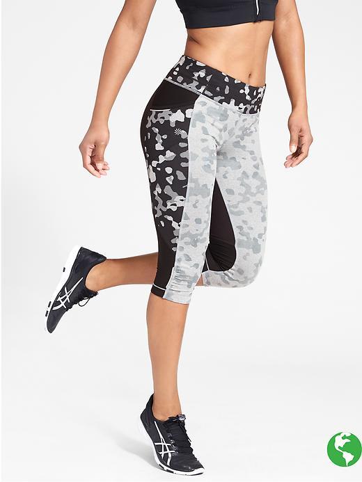 Athleta Womens Leopard Be Free Knicker Size L - Cobblestone Grey Heather