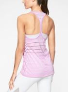 Athleta Womens Stripe Mesh High Neck Chi Tank Gauzy Lilac Size M