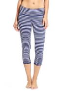 Athleta Womens Stripes Chaturanga Capri Size L Tall - Indigo/white
