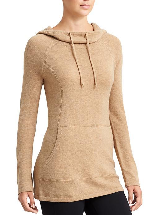 Athleta Womens Cashmere Serenity Hoodie Size L - Camel Heather