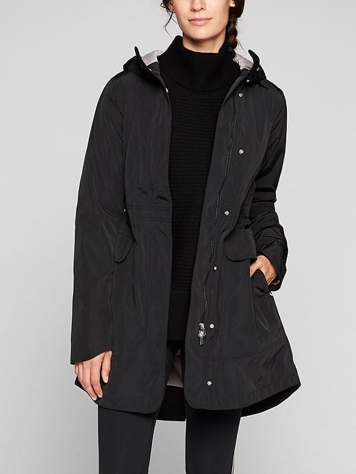 Athleta Womens Elemental Rain Jacket Size L - Black/ Black