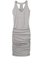Athleta Womens Striped Tee Racerback Dress Size L Tall - Grey Heather