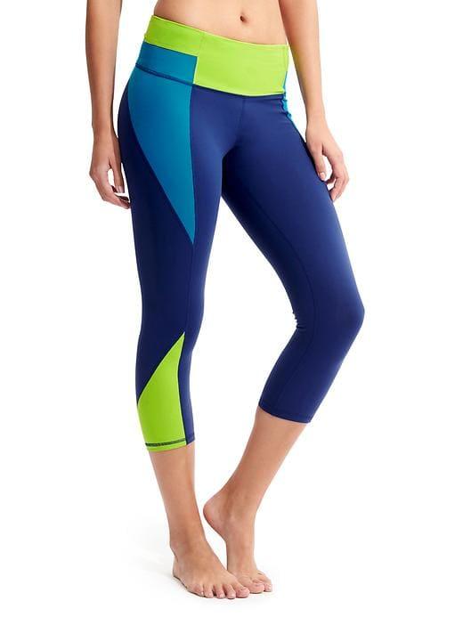 Athleta Womens High Rise Colorblock Chaturanga Capri Indigo Size Xxs
