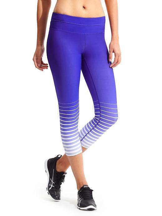 Athleta Womens Stripe Fade Sonar Capri Size M - Vibrant Cobalt