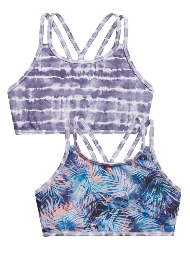 Athleta Girl Reversible Tropics Tie Dye Bikini Top