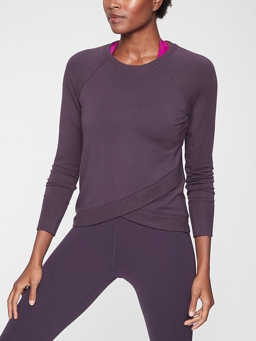Athleta Womens Criss Cross Sweatshirt Regal Plum Size S