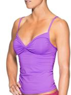Athleta Womens Knot Front Tankini Size M Tall - Thistle Purple