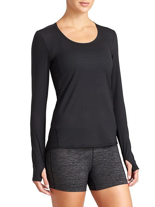 Athleta Womens Chi Top Dot Mesh Size 1x Plus - Black