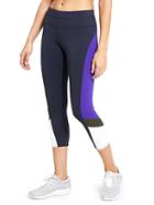 Athleta Womens Colorblock Sonar Capri Size L - Navy Heather