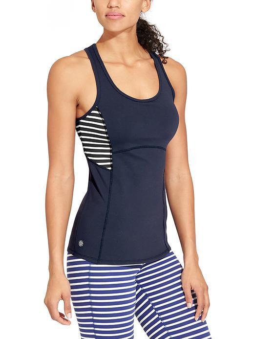 Athleta Womens Stripe Support Top Size L - Black/white