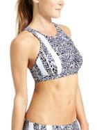 Athleta Womens Zimbabwe High Neck Bikini Size 32b/c - Dress Blue