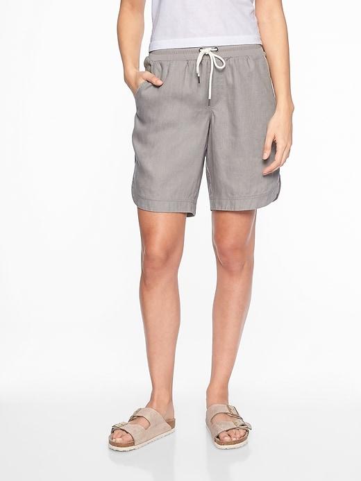 Athleta Womens Bali Linen Bermuda Silver Grey Size 0