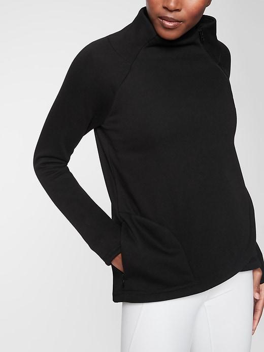 Athleta Womens Cozy Karma Asym Pullover Black Size Xs