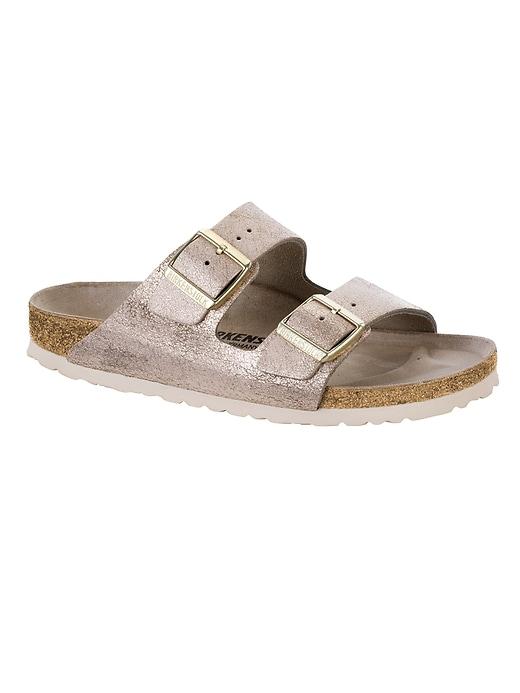 Athleta Womens Arizona Sandal By Birkenstock Washed Metallic Rose Size 37