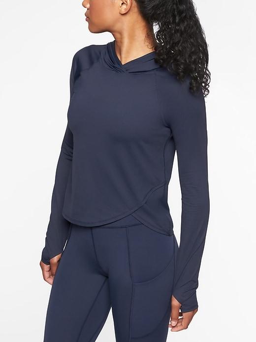 Athleta Womens Sunlover Upf Criss Cross Hoodie Navy Size M
