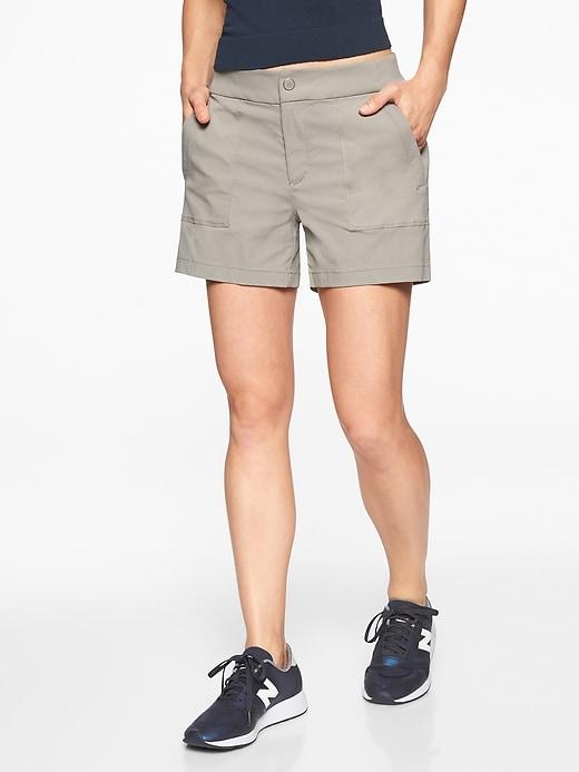 Athleta Womens Trekkie Short 4&#34 Silver Grey Size 16