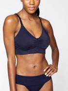 Athleta Womens Stitched Band Bikini Top Dress Blue Size 40b/c