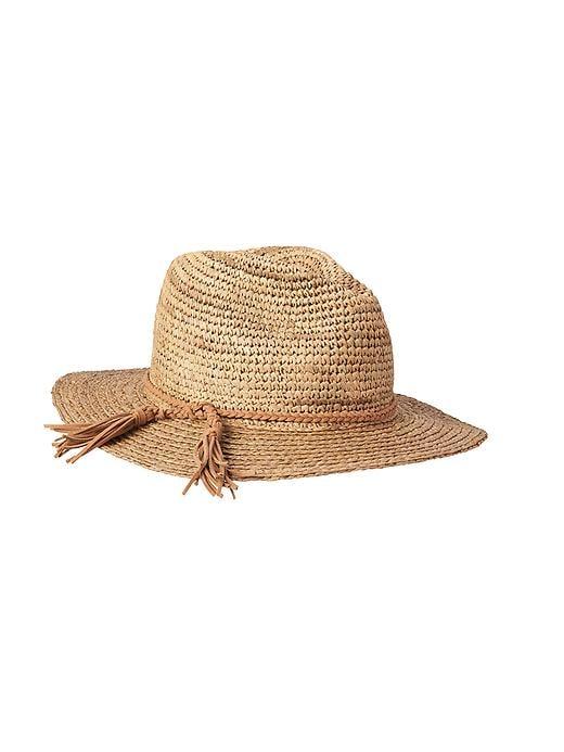 Athleta Womens Small Straw Ranch Fedora Size One Size - Tobacco