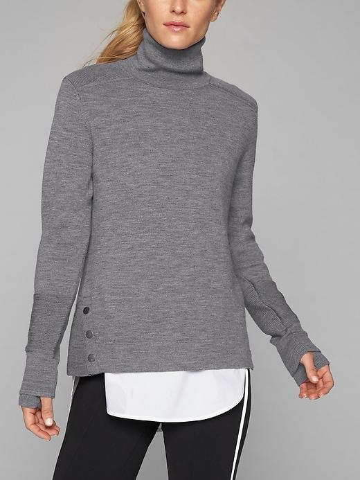 Athleta Womens Merino Wool Turtleneck Dark Grey Heather Size Xxs