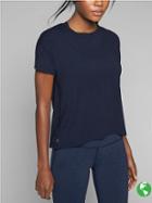 Athleta Womens Power Up Tee Size M Tall - Navy