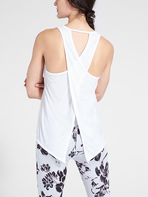 Athleta Womens Essence Tie Back Tank Size M Tall - Bright White