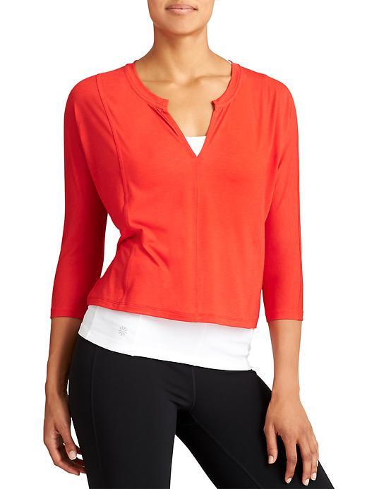 Athleta Womens Essence Boxy Top Size L - Saffron Red