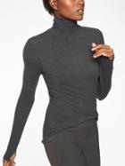 Athleta Womens Foresthill Turtleneck Charcoal Heather Size Xs