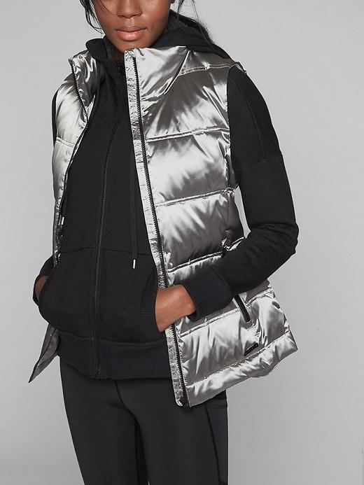 Athleta Womens Silver Twill Vest Silver Size Xxs