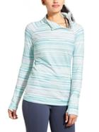 Athleta Womens Stripe Superluxe Half Zip Multi Size L